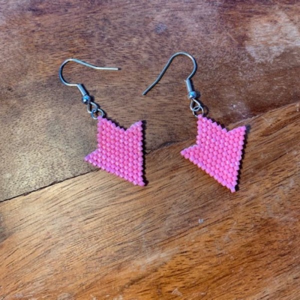 Triangle Pink Earrring 1