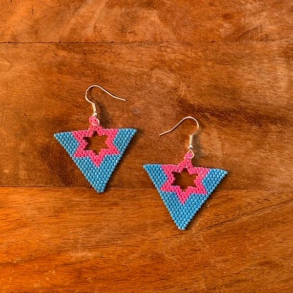 Triangle Blue Earring 2