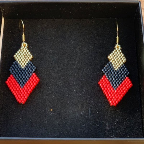 Red-Black-Gold Earring 2