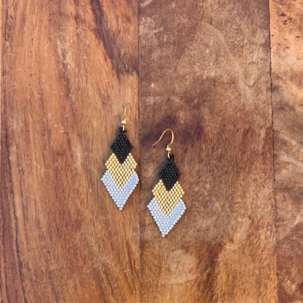 Gold-Black-Grey Earring 2