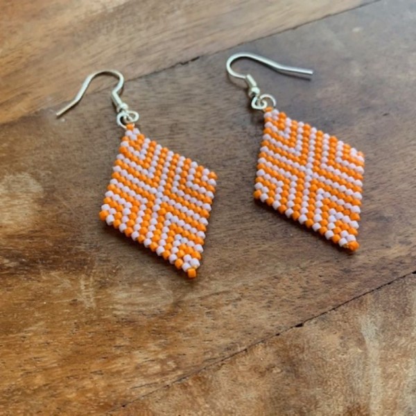 Miyuki Orange Earring 1