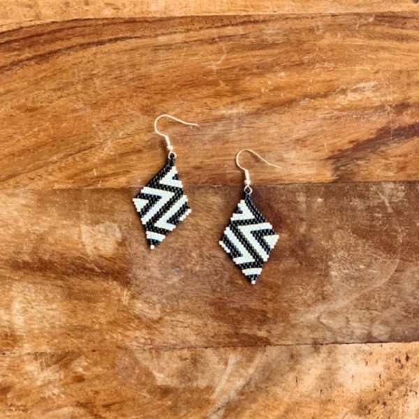 Black and White Miyuki Earring 1