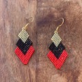 Red-Black-Gold Earring 1