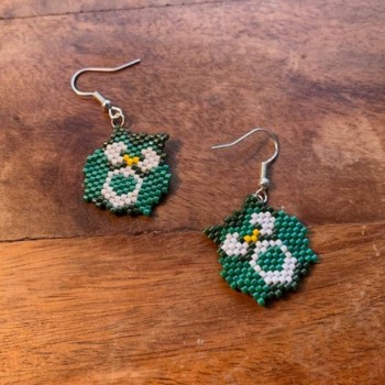 Owl Green Earring