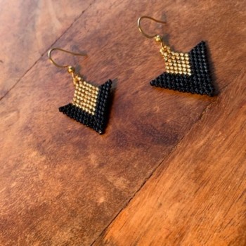 Gold-Black Earring