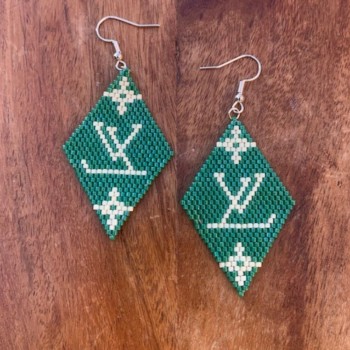 Green-White Earring